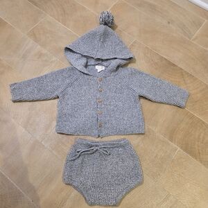 Rylee + Cru Gray Knit Hooded Set